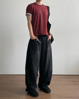デュエット クロップ ロールアップ ショートスリーブ Tシャツ