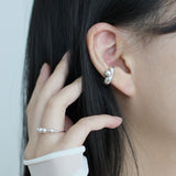 [MADE]  Silver ball earcuff