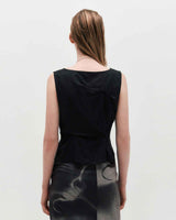 Pinched Sleeveless _ BLACK
