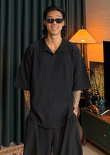 [ VIR Style Original ] INKKI Buttonless Pleated Wide Half Pants 