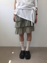 Rosa Asymmetrical Frill Skirt  (3color)