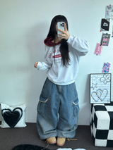HIGH QUALITY 💍💎 LIP BALLOON PARACHUTE DENIM PANTS 🤎2 SIZE