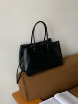Classic Multi-Pocket Large Office Tote Shoulder Bag