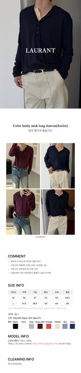 Color henry neck long sleeves(8color)
