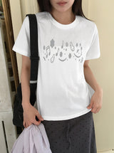 26SS★ [BAONHAUS] ポデンヌ プリント クロップショートスリーブTシャツ