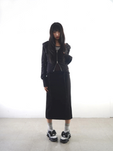 Slim Long Skirt -Black
