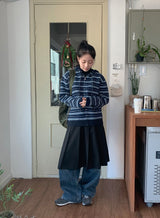 Ankbo Banding Pleated Midi Skirt