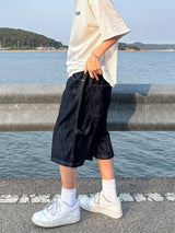 [Linen] カーペンダーバンディングバミューダパンツ