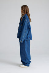 CARPENTER LOOSEFIT DENIM PANTS DEEPBLUE