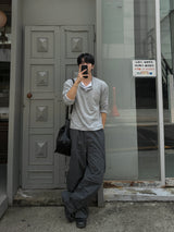 Thorpe layered long-sleeve henley neck