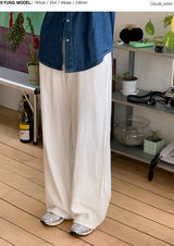 Summer Ivory Loose Cotton Wide Pants (3color)