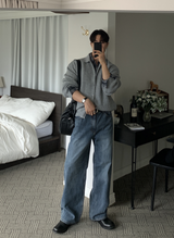 Main Basic Washed BB Straight Fit Denim Pants