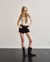 アシンメトリーストラップビキニノースリーブ ECRU