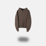 Fleece Henley Neck Pigment Hoodie