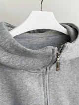 Daily High-Neck Basic Hood Zip-Up