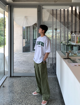 マーレットアイスリネンカーゴバンディングワイドパンツ