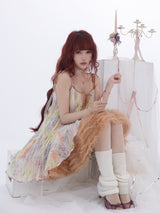 ROSE ISLAND シフォン ギャザー Aライン スリップドレス