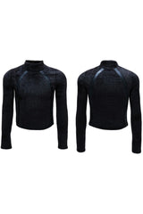 Deconstructed Fleece Turtleneck Top