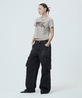 ウォッシュドフラッグクロップTシャツ