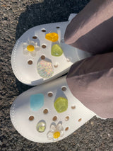 [Made shoes parts set]smile daisy flower(8pcs)