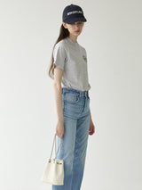 TIWI chain leather bucket bag / Cream Ivory