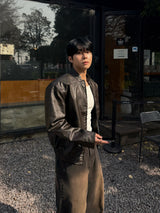 Kintz vegan leather zip-up jacket