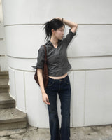 OOT back shirring boots cut denim pants