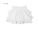 Dou Lace Tiered Banding Mini Skirt