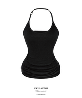 Leto Ring Halter Shirring Top (4color)