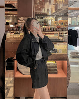 Friedin denim zip-up & skirt set