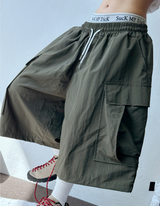NYLON CARGO WOOODY BERMUDA💚🥨🩶🖤4COLOR