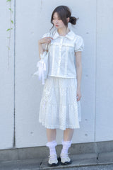 ロゼットポケットスカート(white)