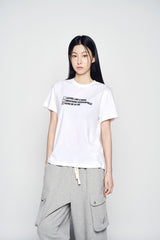 25SS チェックリストウーマン半袖Tシャツ ホワイト