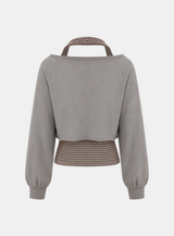 Mirielle Stripe Graphic Sweatshirt Set