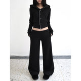 【MADE】button 2way zip-up, black