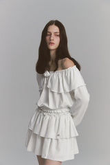 Tulip Off Shoulder Top White