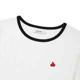 KIRSH プレーンスリムフィットリンガーTシャツ【ホワイト】
