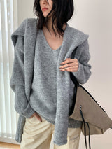 コレクションウールレイヤードVネックニット