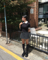 チェックラップスカートパンツ (ベルトセット)
