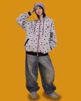 midnight boxy hood zip-up