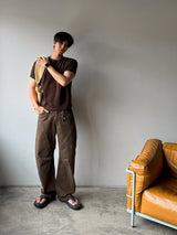 [A-P0268] コットンカーブパンツ+キーリング (3色)