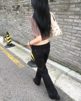 OOTJレース タイ バンディング ブーツカット パンツ