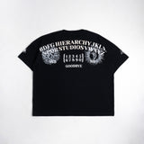 HIERARCHY STUDIOS Unruled - ブラックスピリットベッセルワイドオーバーサイズTシャツ