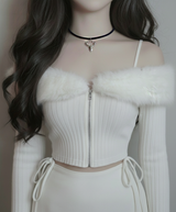 [ITZY Chaeryeong Necklace] レインディールチョーカーネックレス - Silver Color