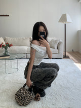 Wild High-Waist Leopard Wide Long Pants (One Color)