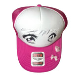 Brush Girl Eyes Trucker Cap (Pink)