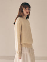 MOHAIR WOOL BLENDED KNIT BUTTER