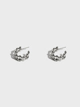 マルチハッシュタグスモールフープピアス (Silver)