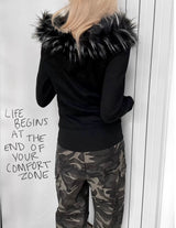 Fur Collar Zipper Hoodie