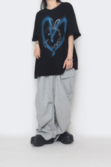 diagonal cargo sweatpants